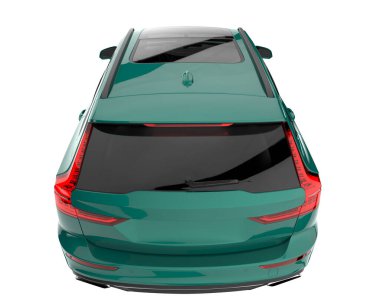 Modern car isolated on white background. 3d rendering - illustration