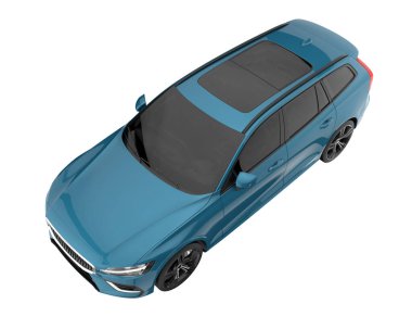 Modern car isolated on white background. 3d rendering - illustration