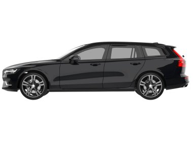 Modern car isolated on white background. 3d rendering - illustration