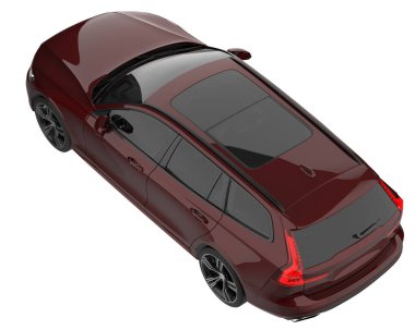 Modern car isolated on white background. 3d rendering - illustration