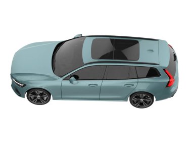 Modern car isolated on white background. 3d rendering - illustration