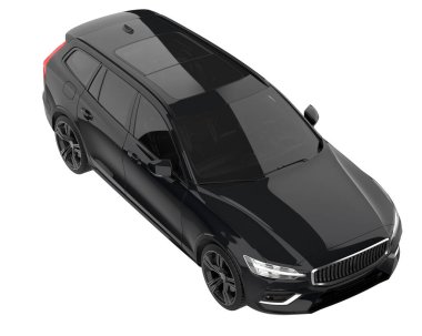 Modern car isolated on white background. 3d rendering - illustration