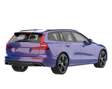 Modern car isolated on white background. 3d rendering - illustration