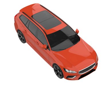 Modern car isolated on white background. 3d rendering - illustration