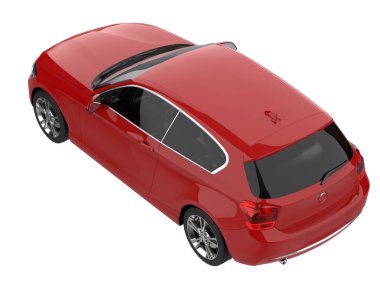 Modern car isolated on white background. 3d rendering - illustration