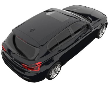 Modern car isolated on white background. 3d rendering - illustration