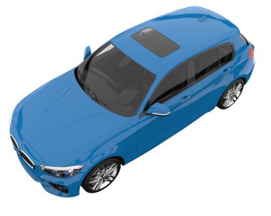 Modern car isolated on white background. 3d rendering - illustration