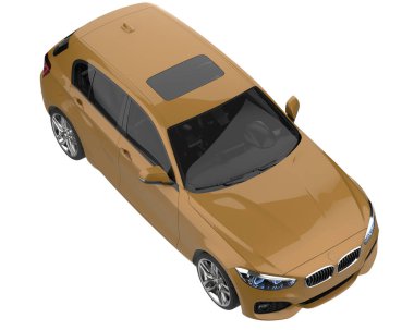 Modern car isolated on white background. 3d rendering - illustration