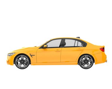 Modern car isolated on white background. 3d rendering - illustration