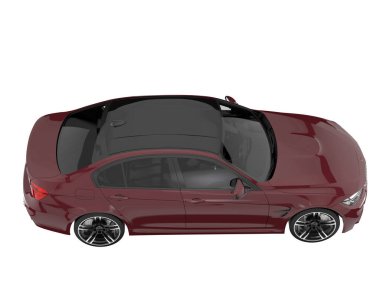 Modern car isolated on white background. 3d rendering - illustration