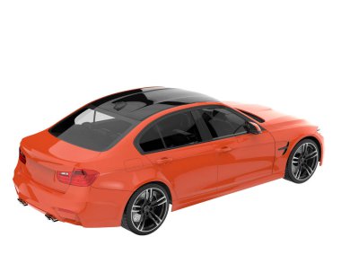 Modern car isolated on white background. 3d rendering - illustration