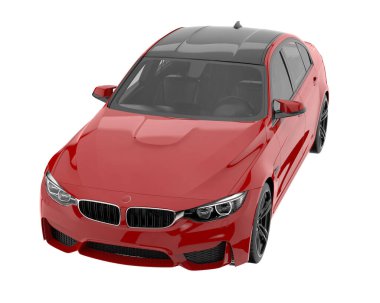 Modern car isolated on white background. 3d rendering - illustration