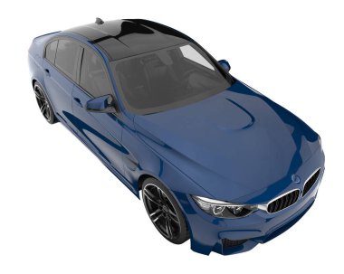 Modern car isolated on white background. 3d rendering - illustration