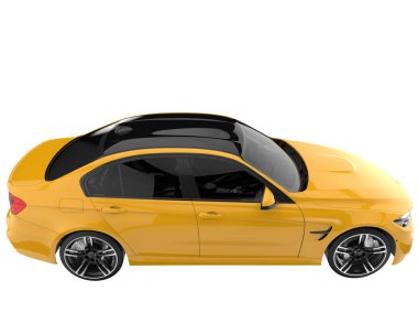 Modern car isolated on white background. 3d rendering - illustration