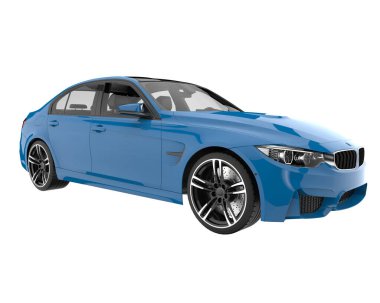 Modern car isolated on white background. 3d rendering - illustration