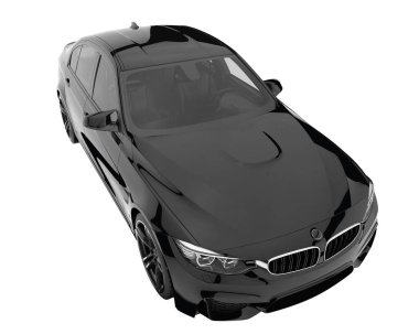 Modern car isolated on white background. 3d rendering - illustration