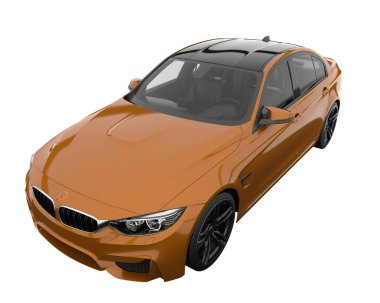 Modern car isolated on white background. 3d rendering - illustration