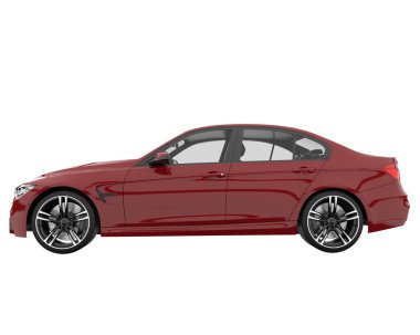 Modern car isolated on white background. 3d rendering - illustration