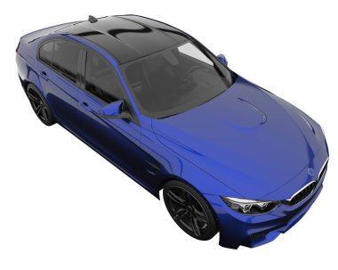 Modern car isolated on white background. 3d rendering - illustration