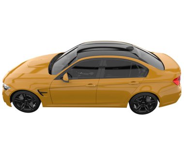 Modern car isolated on white background. 3d rendering - illustration