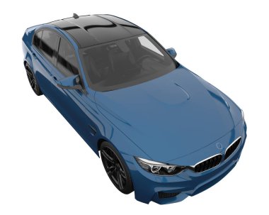 Modern car isolated on white background. 3d rendering - illustration