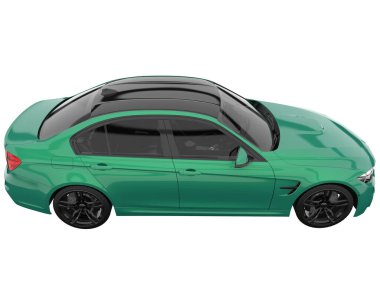 Modern car isolated on white background. 3d rendering - illustration