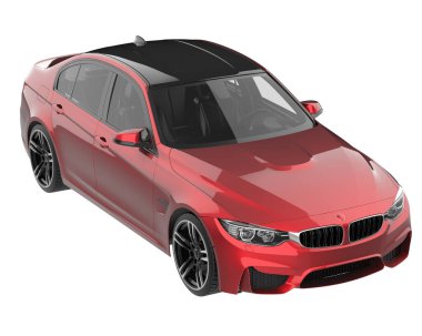 Modern car isolated on white background. 3d rendering - illustration