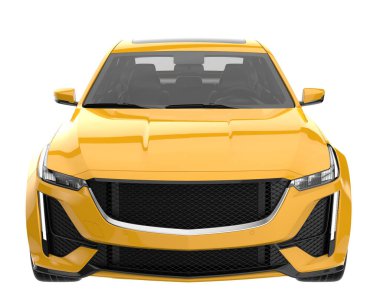 Modern car isolated on white background. 3d rendering - illustration