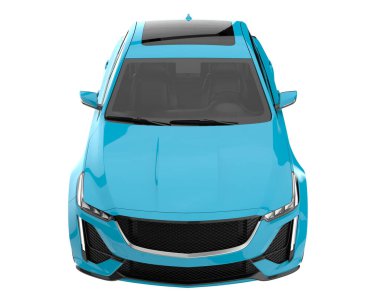 Modern car isolated on white background. 3d rendering - illustration