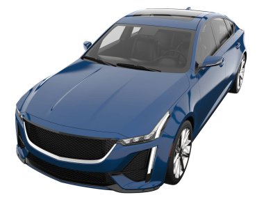 Modern car isolated on white background. 3d rendering - illustration