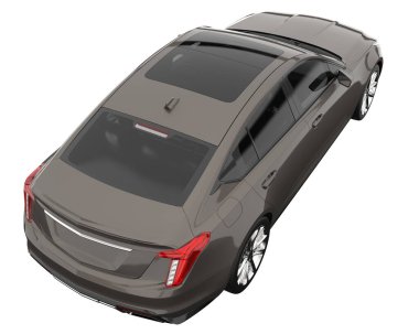 Modern car isolated on white background. 3d rendering - illustration