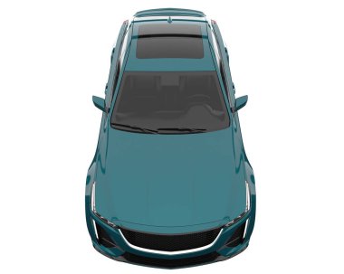 Modern car isolated on white background. 3d rendering - illustration