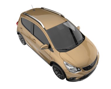 Modern car isolated on white background. 3d rendering - illustration