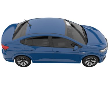 Modern car isolated on white background. 3d rendering - illustration