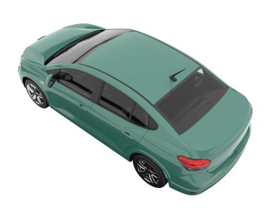 Modern car isolated on white background. 3d rendering - illustration