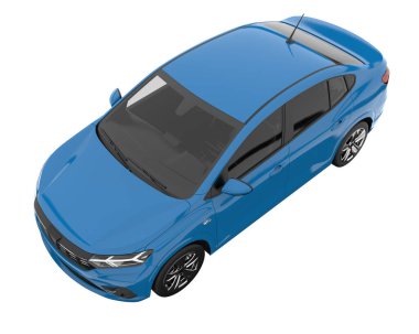 Modern car isolated on white background. 3d rendering - illustration