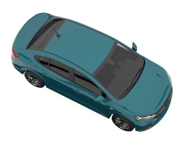 Modern car isolated on white background. 3d rendering - illustration