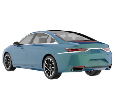 Modern car isolated on white background. 3d rendering - illustration