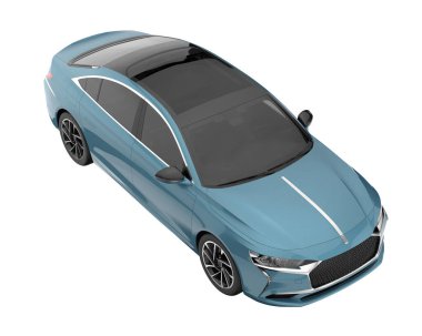 Modern car isolated on white background. 3d rendering - illustration