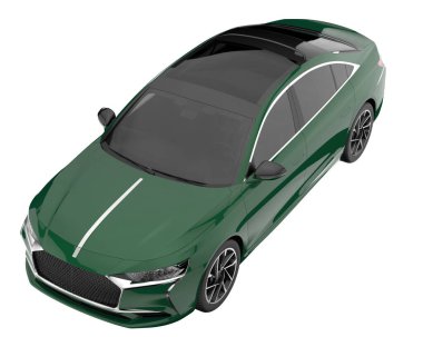 Modern car isolated on white background. 3d rendering - illustration