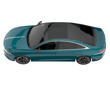 Modern car isolated on white background. 3d rendering - illustration