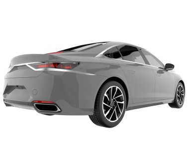 Modern car isolated on white background. 3d rendering - illustration