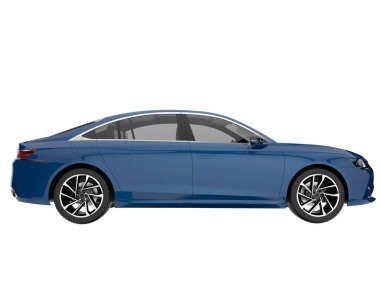 Modern car isolated on white background. 3d rendering - illustration