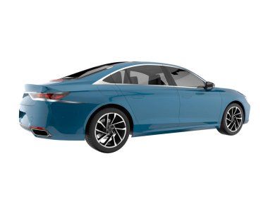 Modern car isolated on white background. 3d rendering - illustration