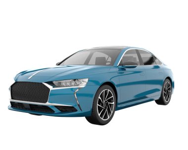 Modern car isolated on white background. 3d rendering - illustration