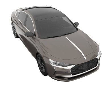 Modern car isolated on white background. 3d rendering - illustration