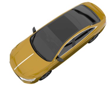 Modern car isolated on white background. 3d rendering - illustration