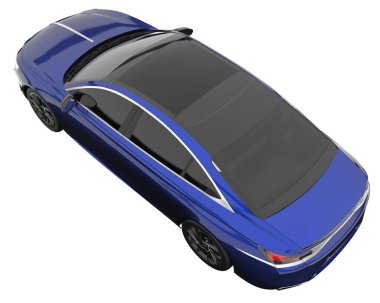 Modern car isolated on white background. 3d rendering - illustration