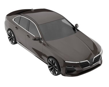 Modern car isolated on white background. 3d rendering - illustration