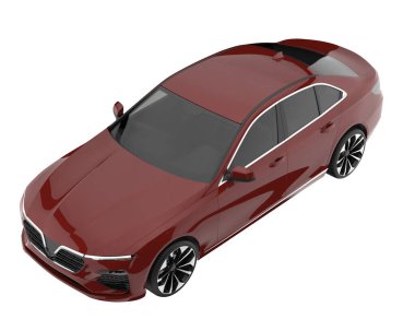Modern car isolated on white background. 3d rendering - illustration